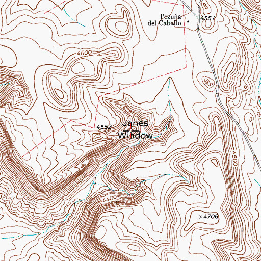 Topographic Map of Janes Window, TX