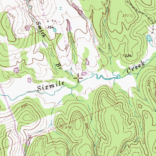 Topographic Map of Smith Branch, TX