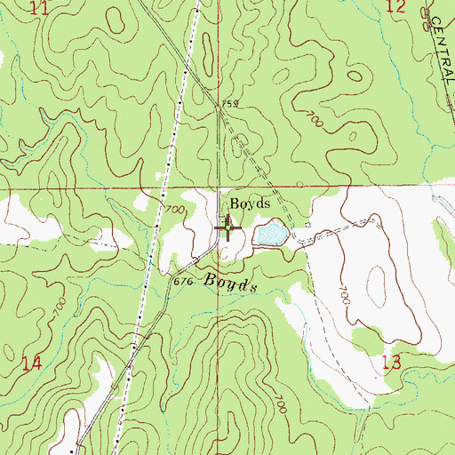 Topographic Map of Boyds Cemetery, AL