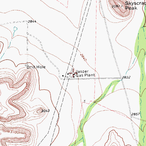 Topographic Map of Jasper Gas Plant, TX