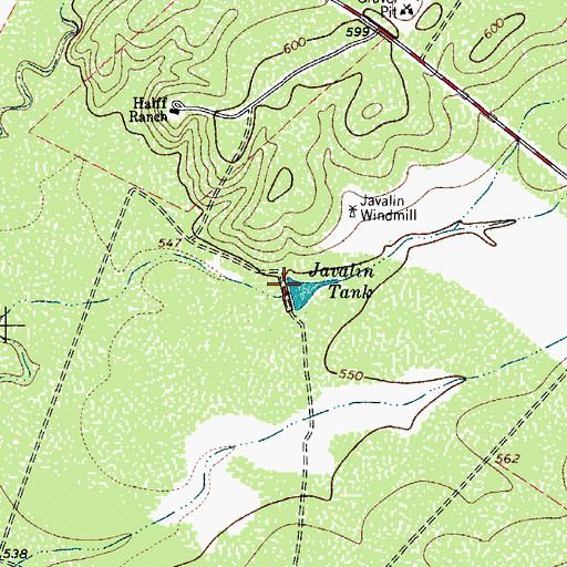 Topographic Map of Javalin Tank, TX