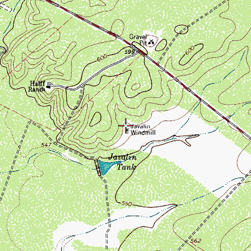 Topographic Map of Javalin Windmill, TX