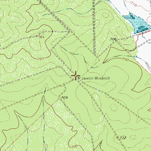 Topographic Map of Javelin Windmill, TX