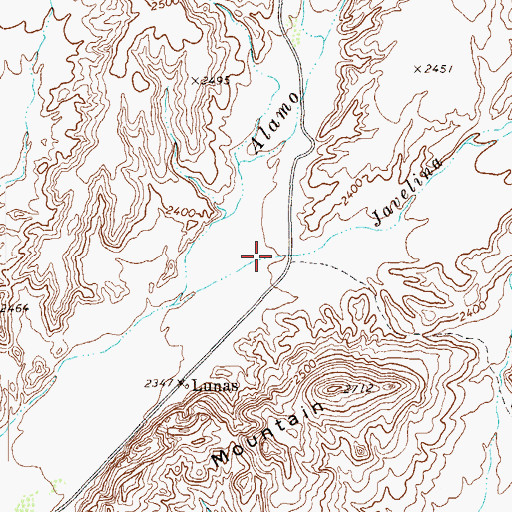 Topographic Map of Javelina Wash, TX