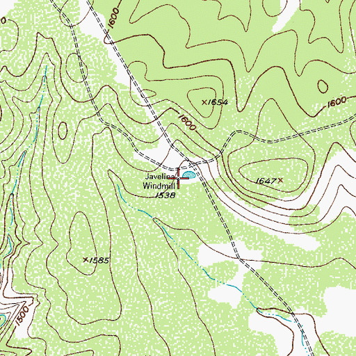 Topographic Map of Javelina Windmill, TX