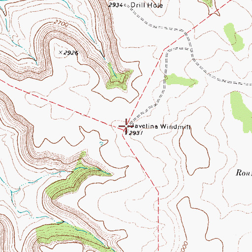 Topographic Map of Javelina Windmill, TX