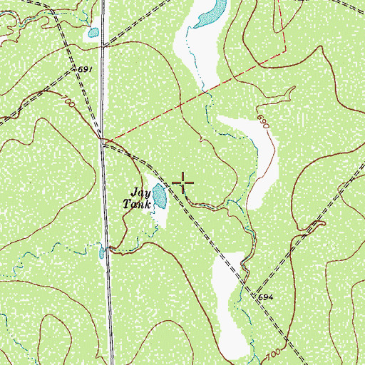 Topographic Map of Jay Tank, TX