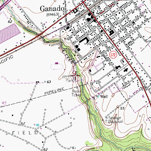 Topographic Map of Jaycee Park, TX
