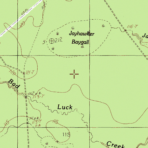 Topographic Map of Jayhawker Baygall, TX