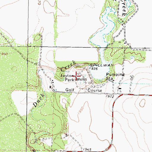 Topographic Map of Jayton Park, TX
