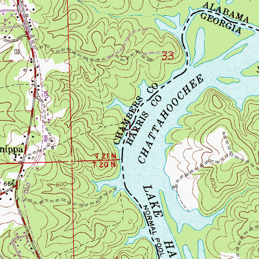 Topographic Map of Cave Springs Crossing (historical), AL