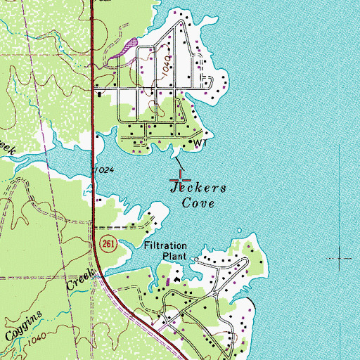 Topographic Map of Jeckers Cove, TX