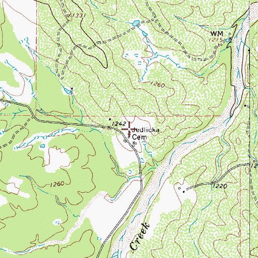 Topographic Map of Jedlicka Cemetery, TX