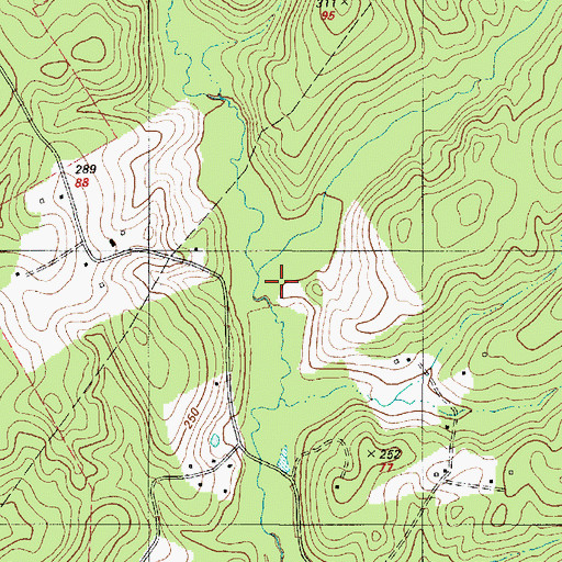 Topographic Map of Jeeter Creek, TX