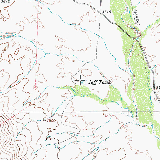 Topographic Map of Jeff Tank, TX