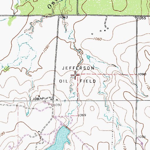 Topographic Map of Jefferson Oil Field, TX