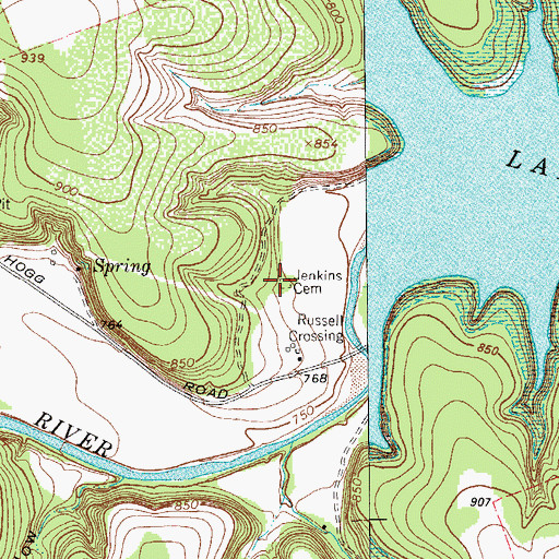 Topographic Map of Jenkins Cemetery, TX