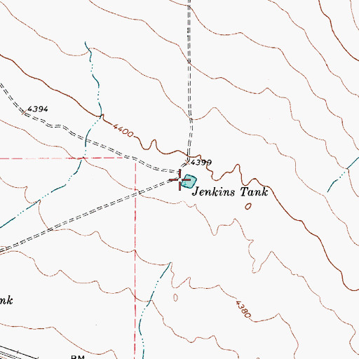 Topographic Map of Jenkins Tank, TX
