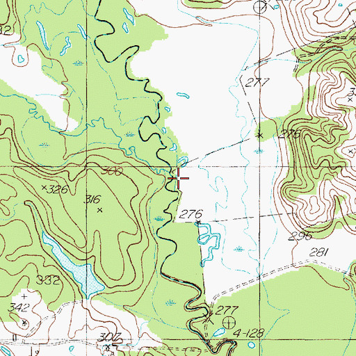 Topographic Map of Jenks Creek, TX