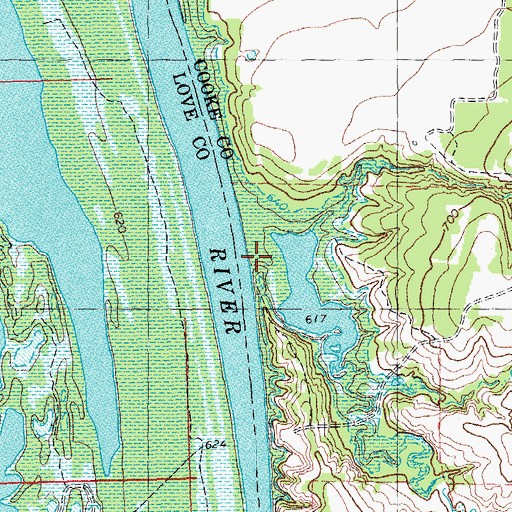 Topographic Map of Jenny Creek, TX
