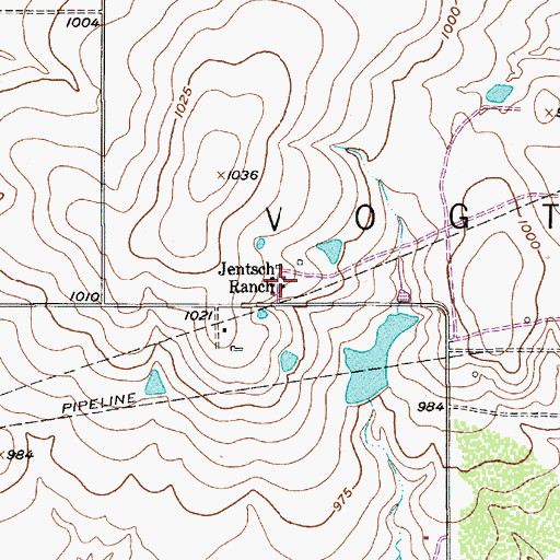 Topographic Map of Jentsch Ranch, TX