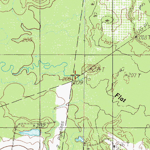 Topographic Map of Jericho Creek, TX