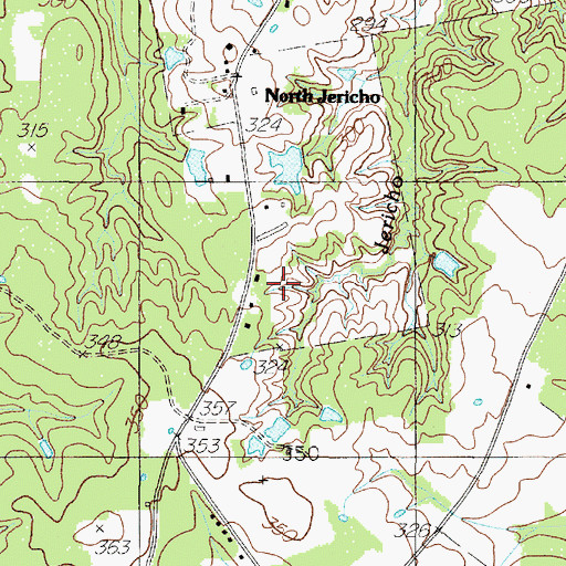 Topographic Map of Jericho School, TX