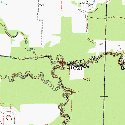 Topographic Map of Jernigan Creek, TX
