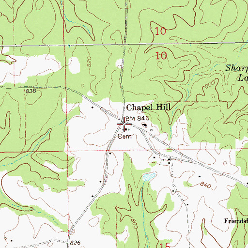 Topographic Map of Chapel Hill Church, AL