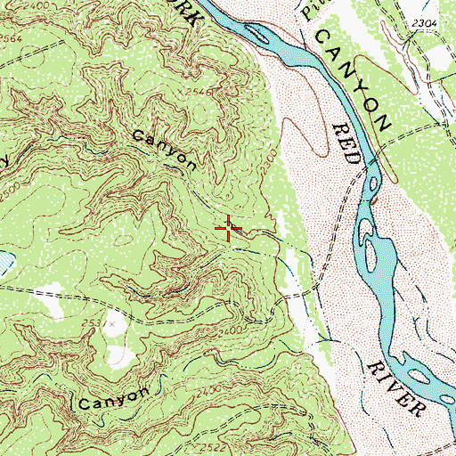 Topographic Map of Jersey Canyon, TX