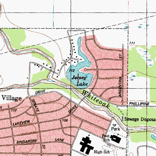 Topographic Map of Jersey Lake, TX