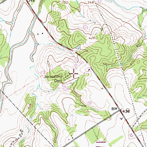 Topographic Map of Jerusalem Cemetery, TX