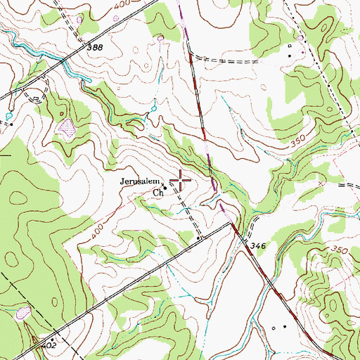 Topographic Map of Jerusalem Church, TX