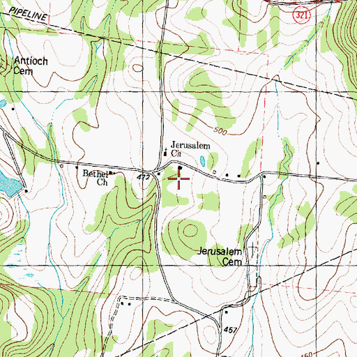 Topographic Map of Jerusalem School, TX