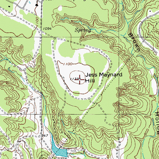 Topographic Map of Jess Maynard Hill, TX
