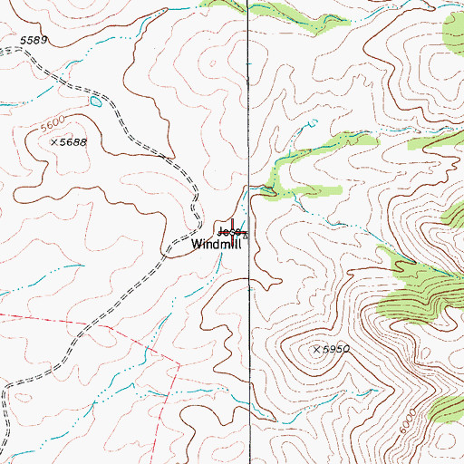 Topographic Map of Jess Windmill, TX