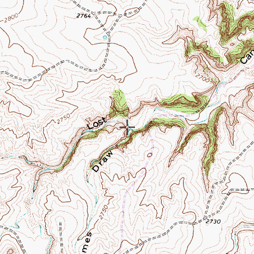 Topographic Map of Jesse James Draw, TX