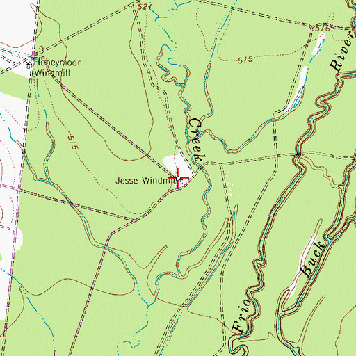 Topographic Map of Jesse Windmill, TX