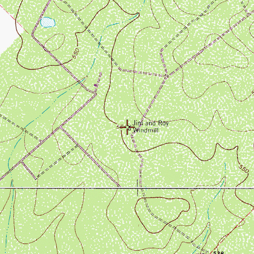 Topographic Map of Jim and Roy Windmill, TX