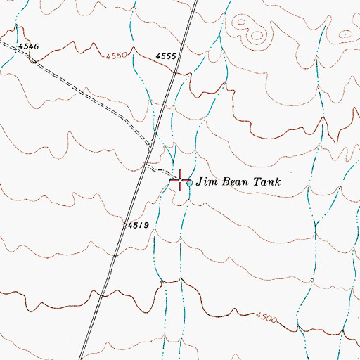 Topographic Map of Jim Bean Tank, TX