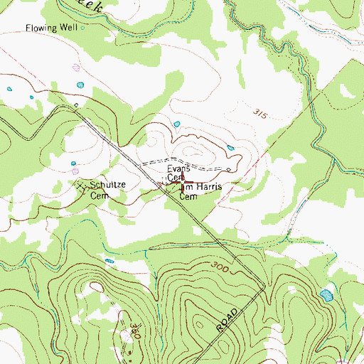 Topographic Map of Jim Harris Cemetery, TX