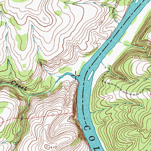 Topographic Map of Jim John Creek, TX
