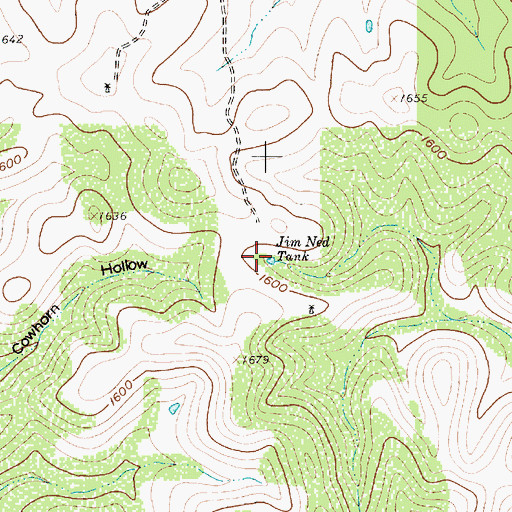 Topographic Map of Jim Ned Tank, TX