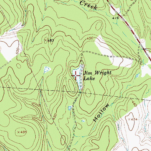 Topographic Map of Jim Wright Lake, TX