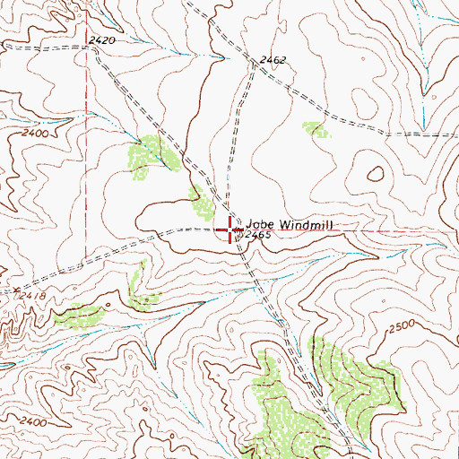Topographic Map of Jobe Windmill, TX