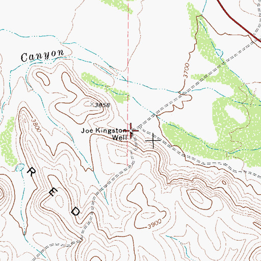 Topographic Map of Joe Kingston Well, TX