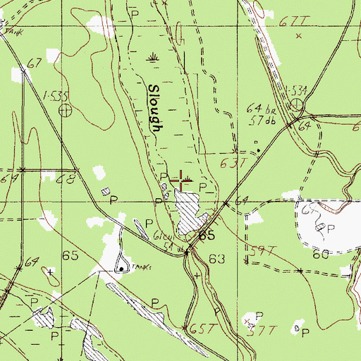 Topographic Map of Joes Lake Oil Field, TX