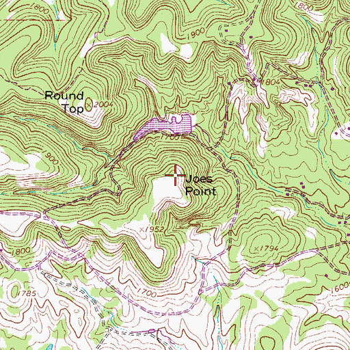 Topographic Map of Joes Point, TX