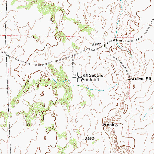 Topographic Map of Jog Section Windmill, TX