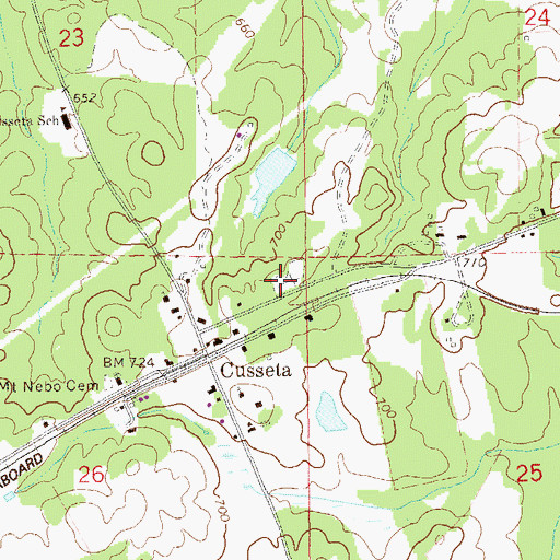 Topographic Map of Cusseta Cemetery, AL